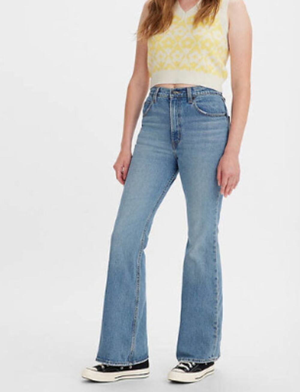 Levi's Premium '70s High Rise Flare Denim Jeans 25x32 Medium Wash NWT